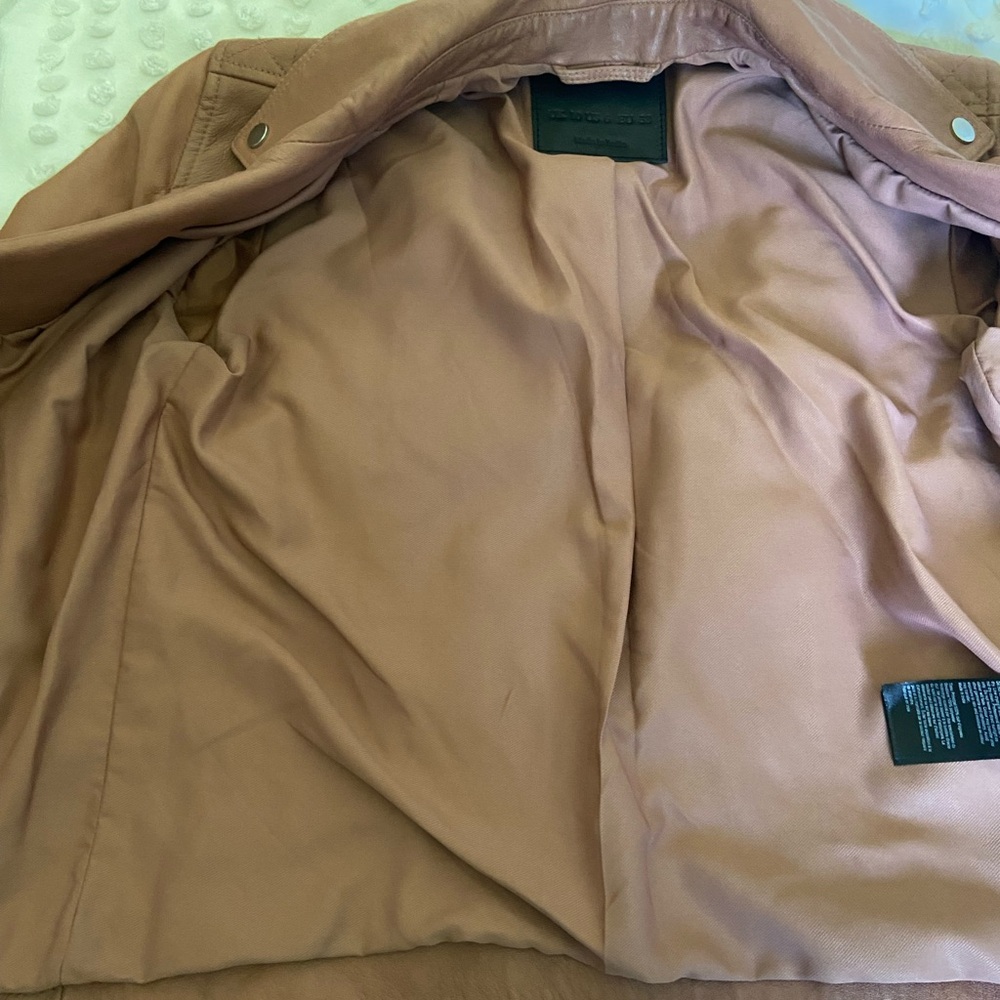 Allsaints Dalby Leather Pink Jacket - Picture 6 of 8